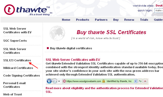 SSL123 Certificates