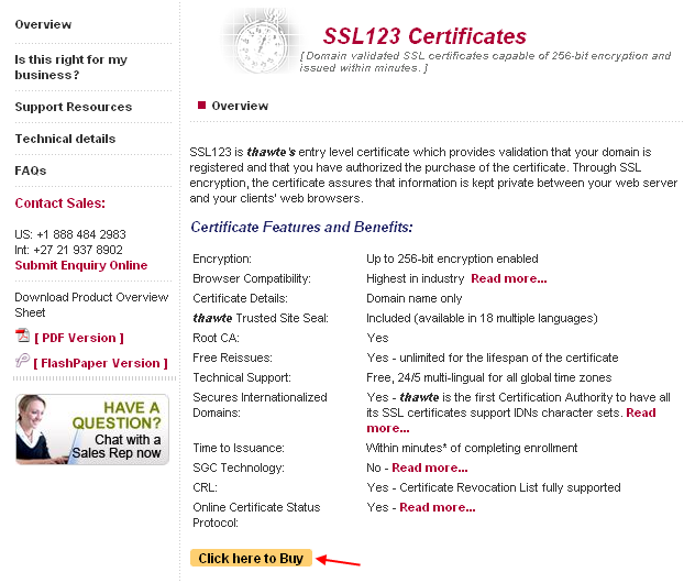 SSL123 Certificates Overview