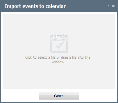 Select a file to import events