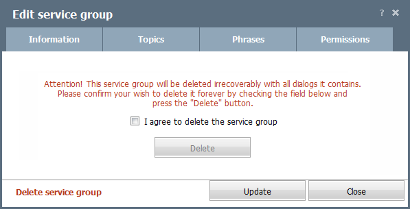 Deleting group