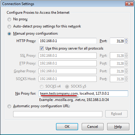Proxy Setup for Internet Access