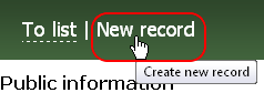 Create New Record