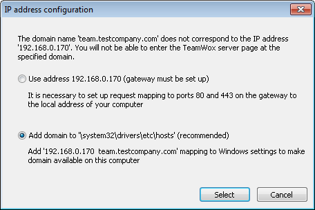 Setup of the IP Address