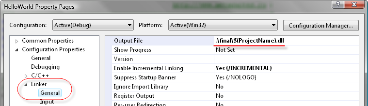 Default compilation path of module DLL