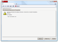 Opera warning about the untrusted SSL certificate