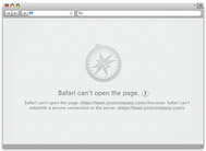 Apple Safari message concerning the blocked server ports issue