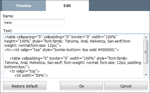 Editing template Editing template