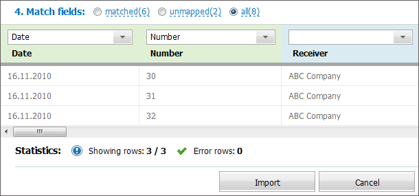 Associating columns