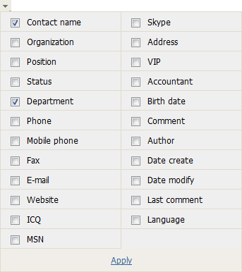 Choosing columns