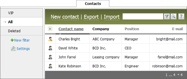 Contacts module