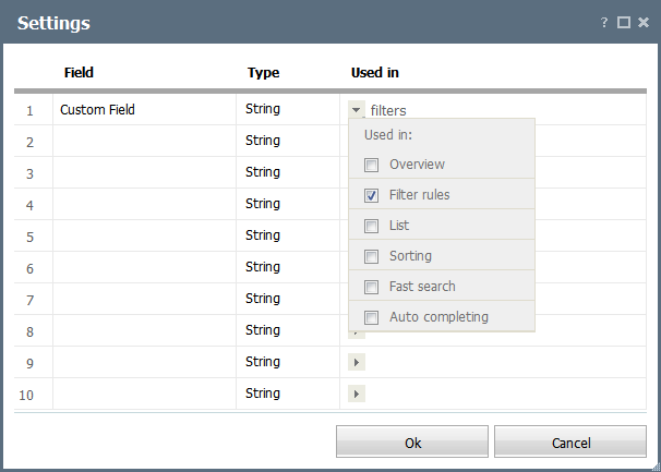 Custom fields Custom fields