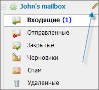 Редактирование почтового ящика Редактирование почтового ящика