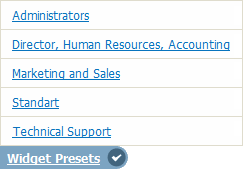 Widget presets