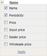 Choosing columns