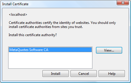 Installing certificate