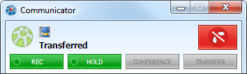 Transferring a call is completed Transferring a call is completed