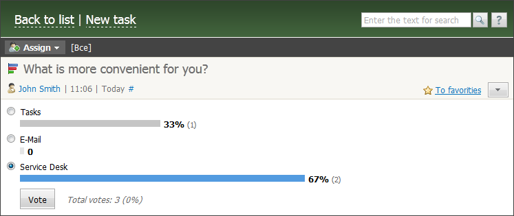 Viewing poll