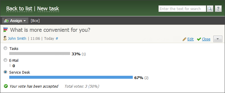 Poll result