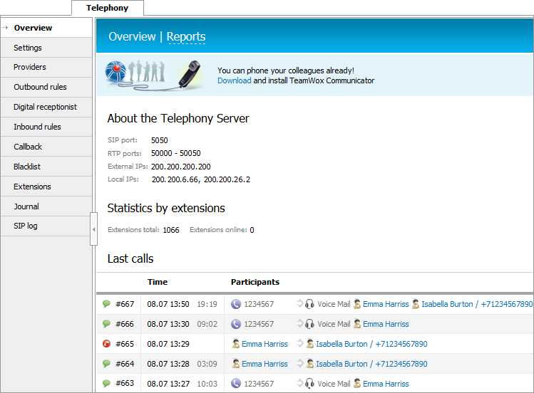 The "Telephony" Module