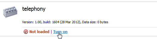 Enabling the "Telephony" module